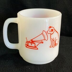 Glasbake RCA Victor LANCASTER Mug – 40th Anniversary 1942–82 Vintage Milk Glass